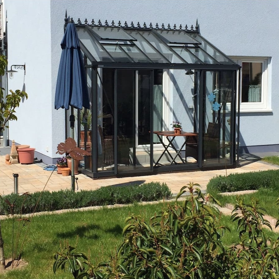 Janssens | Arcadia Lean-To Glass Greenhouse/Sunroom with 4mm Tempered Glass Glazing