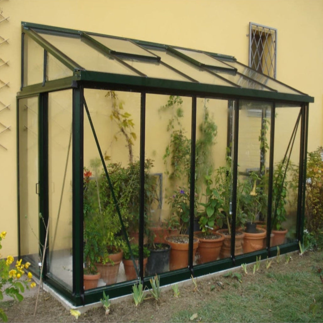 Janssens | Arcadia Lean-To Glass Greenhouse/Sunroom with 4mm Tempered Glass Glazing