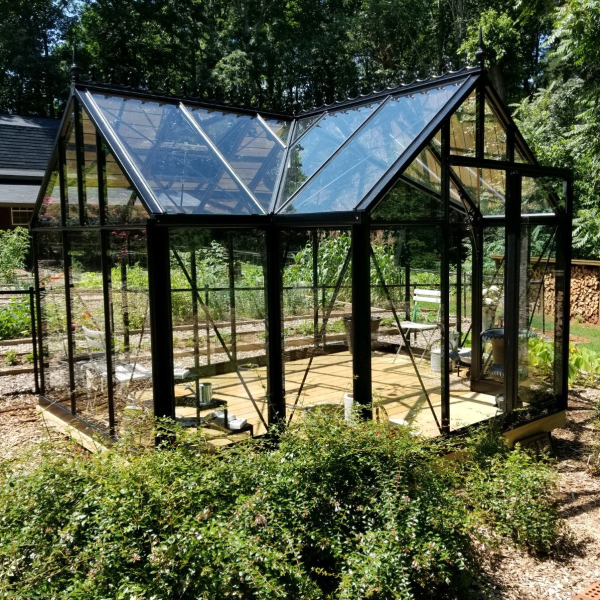 Janssens | 10x13x8 ft Junior Orangerie Glass Greenhouse Kit With 4mm Tempered Glass Glazing