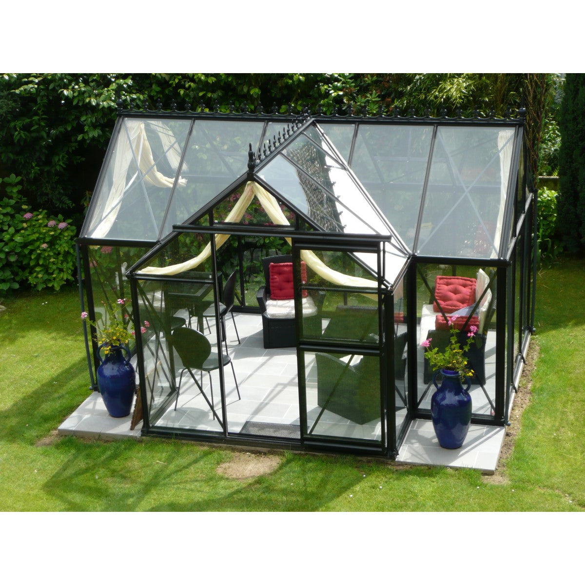 Janssens | 10x13x8 ft Junior Orangerie Glass Greenhouse Kit With 4mm Tempered Glass Glazing