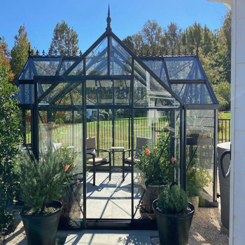 Janssens | 10x13x8 ft Junior Orangerie Glass Greenhouse Kit With 4mm Tempered Glass Glazing