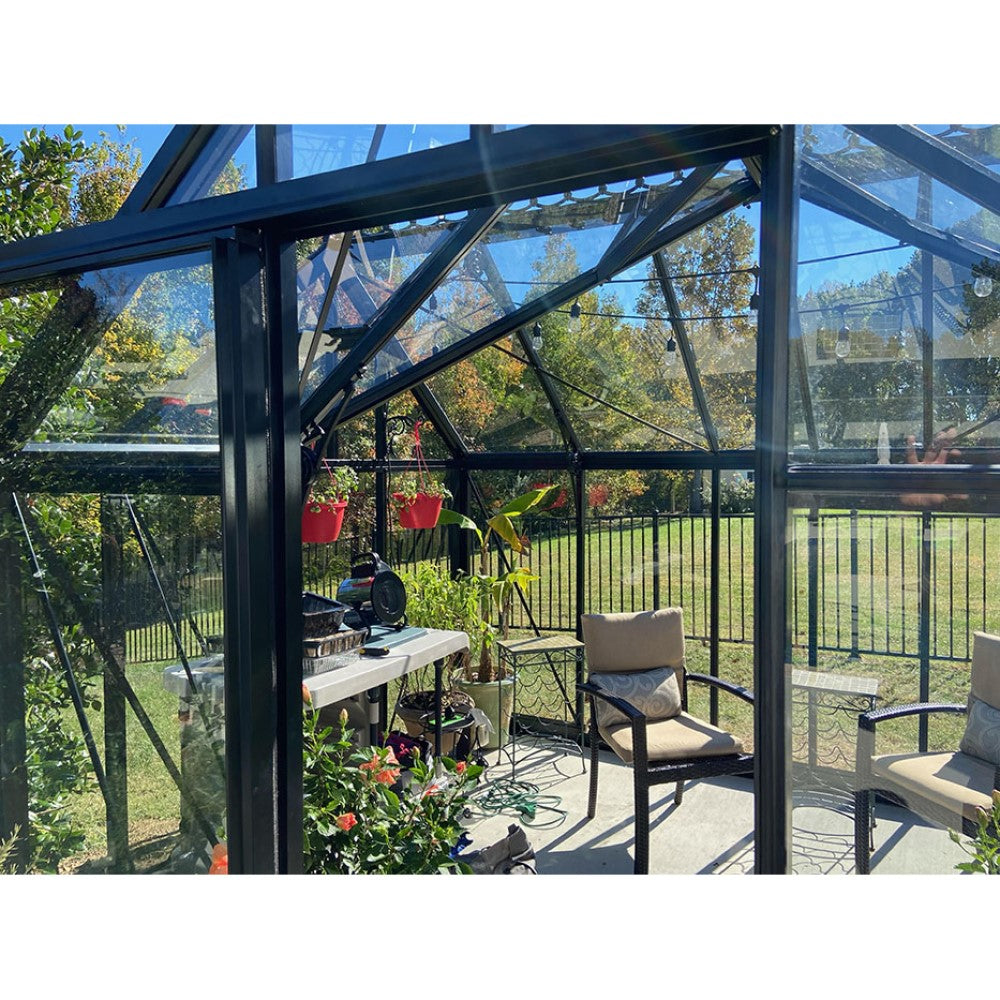 Janssens | 10x13x8 ft Junior Orangerie Glass Greenhouse Kit With 4mm Tempered Glass Glazing