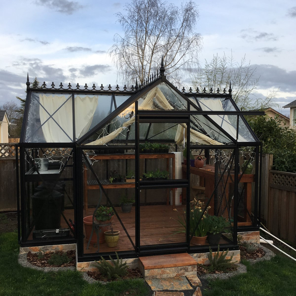 Janssens | 10x13x8 ft Junior Orangerie Glass Greenhouse Kit With 4mm Tempered Glass Glazing