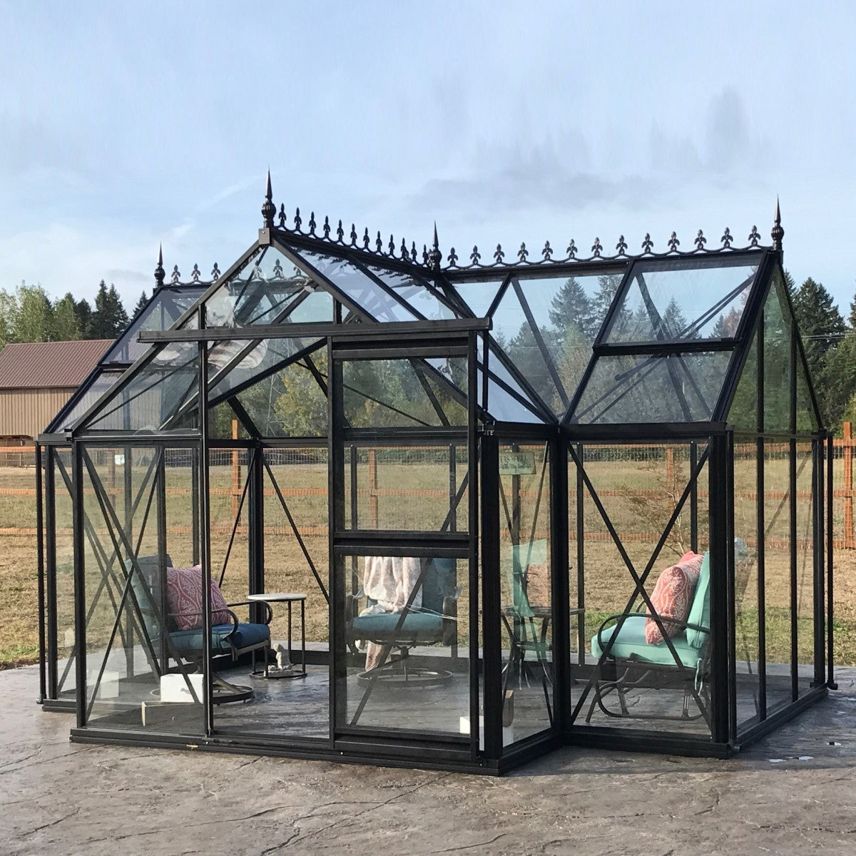 Janssens | 10x13x8 ft Junior Orangerie Glass Greenhouse Kit With 4mm Tempered Glass Glazing
