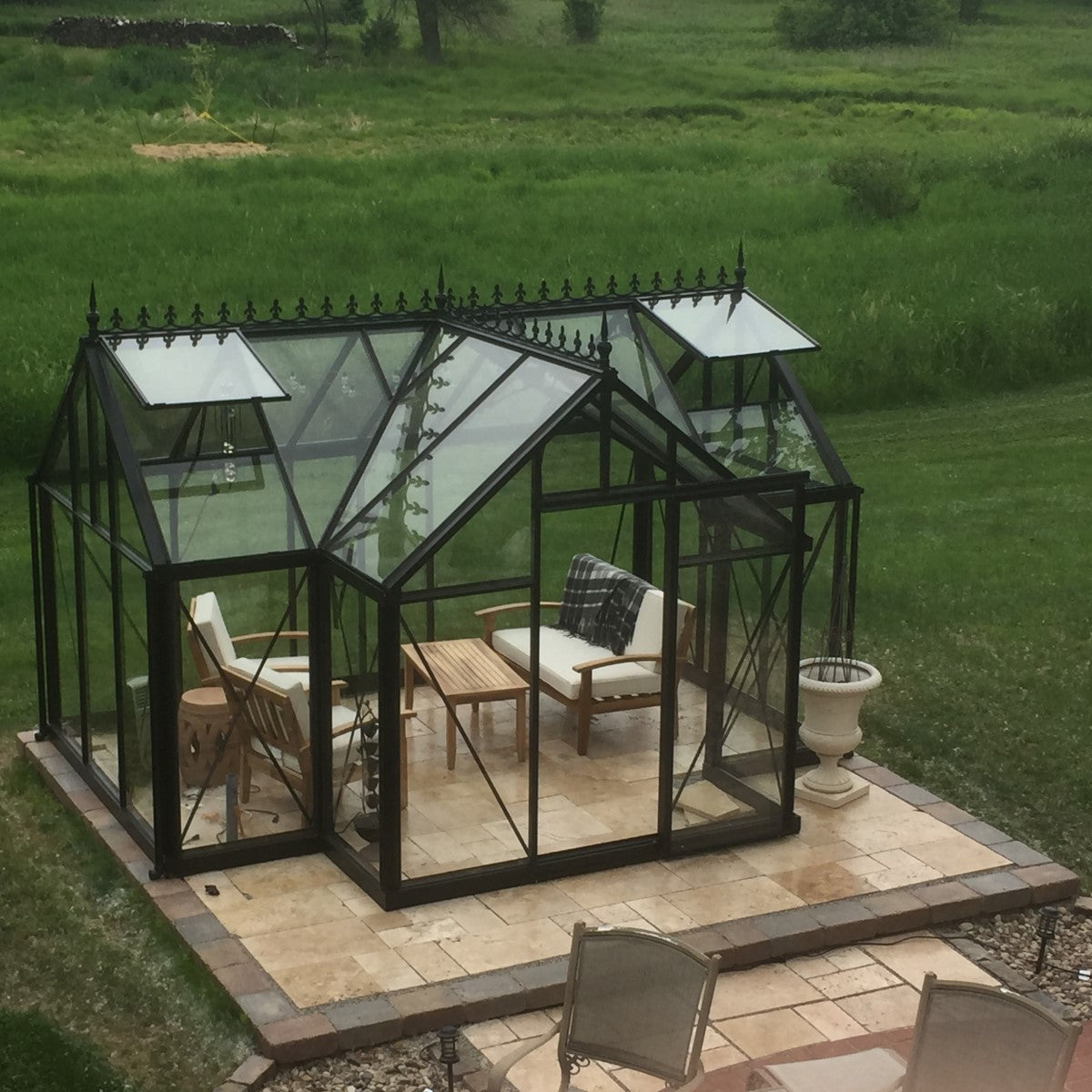 Janssens | 10x13x8 ft Junior Orangerie Glass Greenhouse Kit With 4mm Tempered Glass Glazing