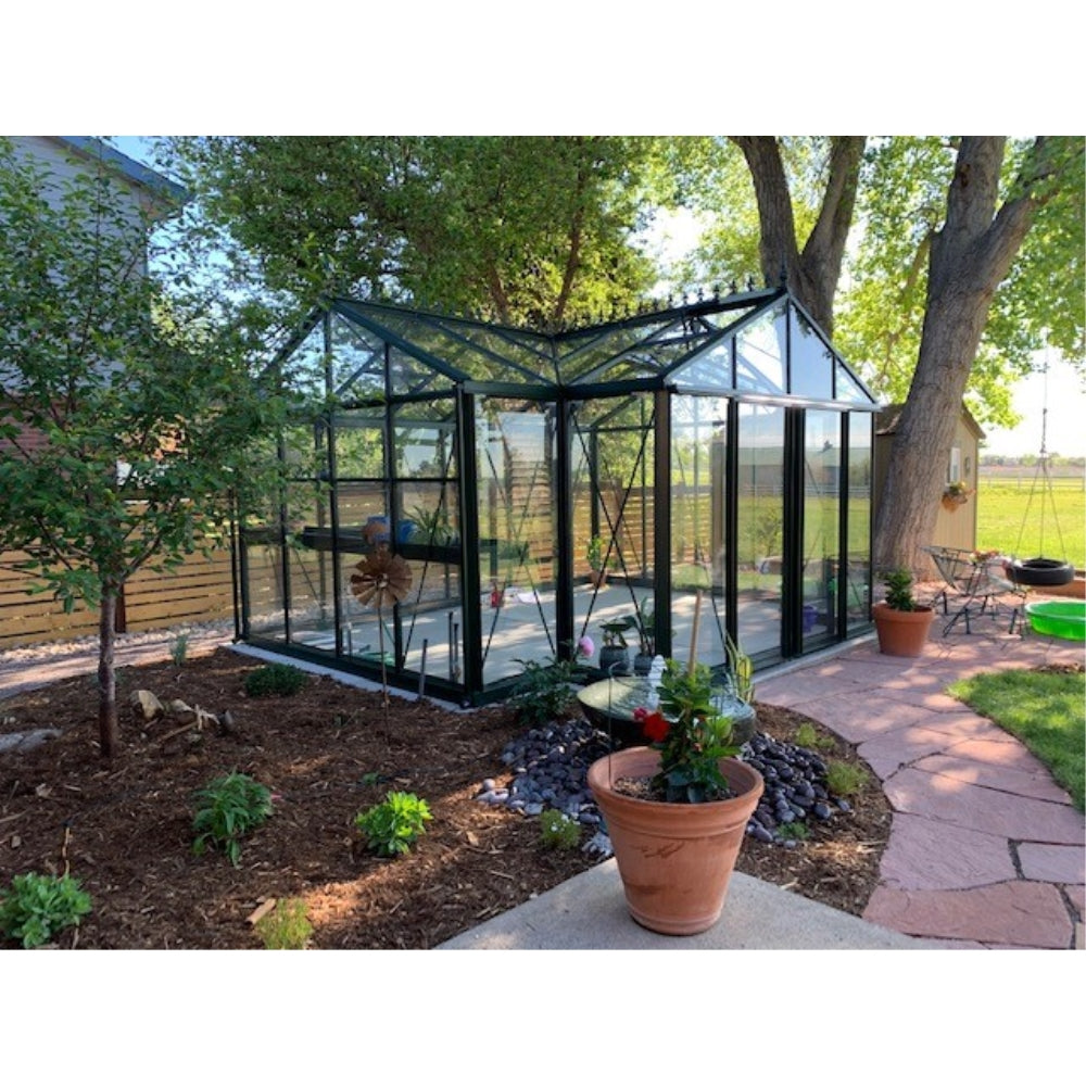 Janssens | 13x16x9 ft Royal Orangerie Glass Greenhouse Kit With 4mm Tempered Glass Glazing