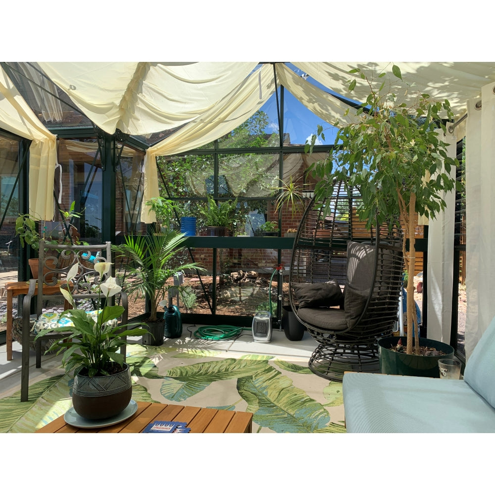 Janssens | 13x16x9 ft Royal Orangerie Glass Greenhouse Kit With 4mm Tempered Glass Glazing