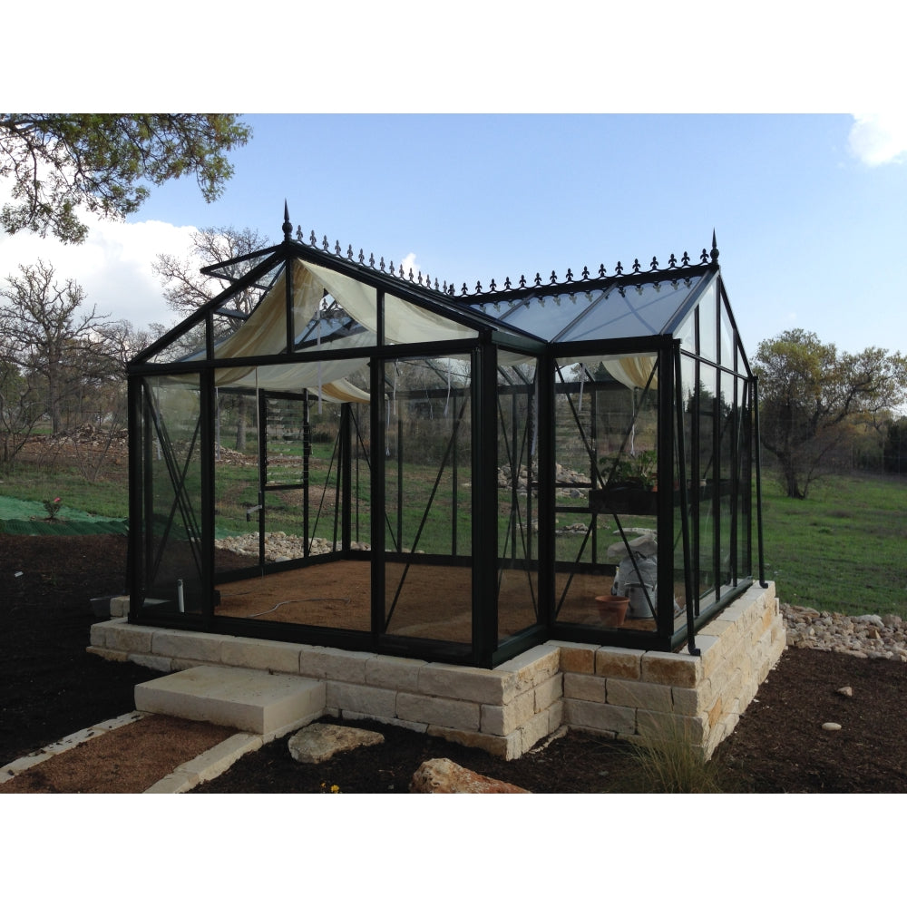 Janssens | 13x16x9 ft Royal Orangerie Glass Greenhouse Kit With 4mm Tempered Glass Glazing